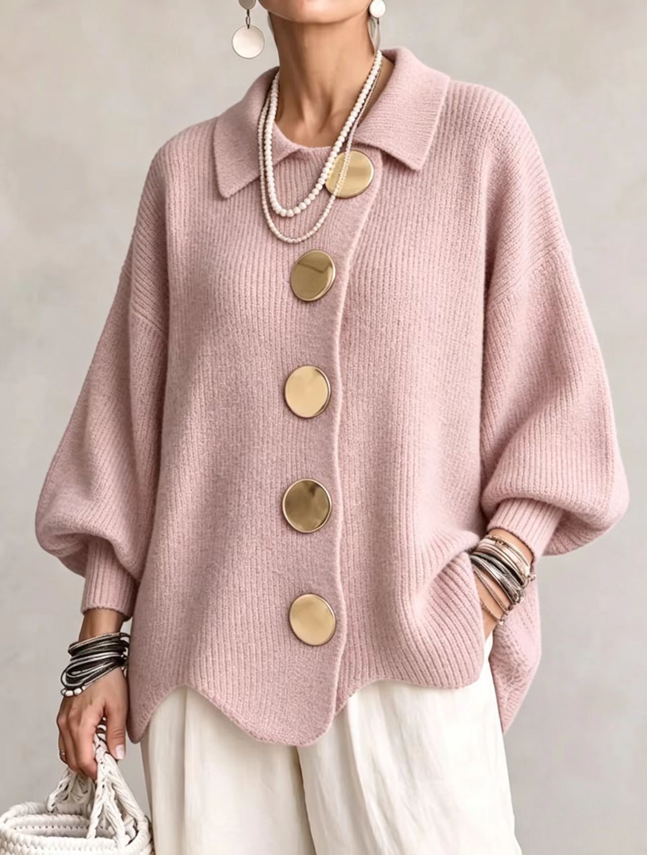 Button-down Cardigan Knitted Jacket 7 Button-down Cardigan Knitted Jacket - Image 7