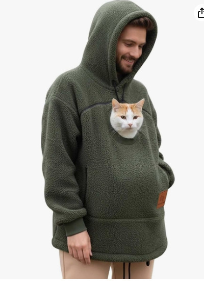Hooded Sweatshirt With Pet Pockets Casual Loose Fit Warm Pullover Hoodie 8 Hooded Sweatshirt With Pet Pockets Casual Loose Fit Warm Pullover Hoodie - Image 8