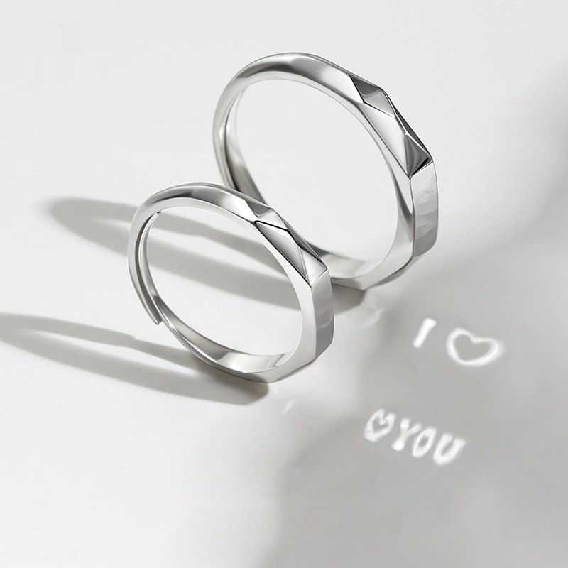 S925 Sterling Silver Rings By Light Reflect Show Surprise Love Pattern Surface Hidden Letters 3 S925 Sterling Silver Rings By Light Reflect Show Surprise Love Pattern Surface Hidden Letters - Image 3