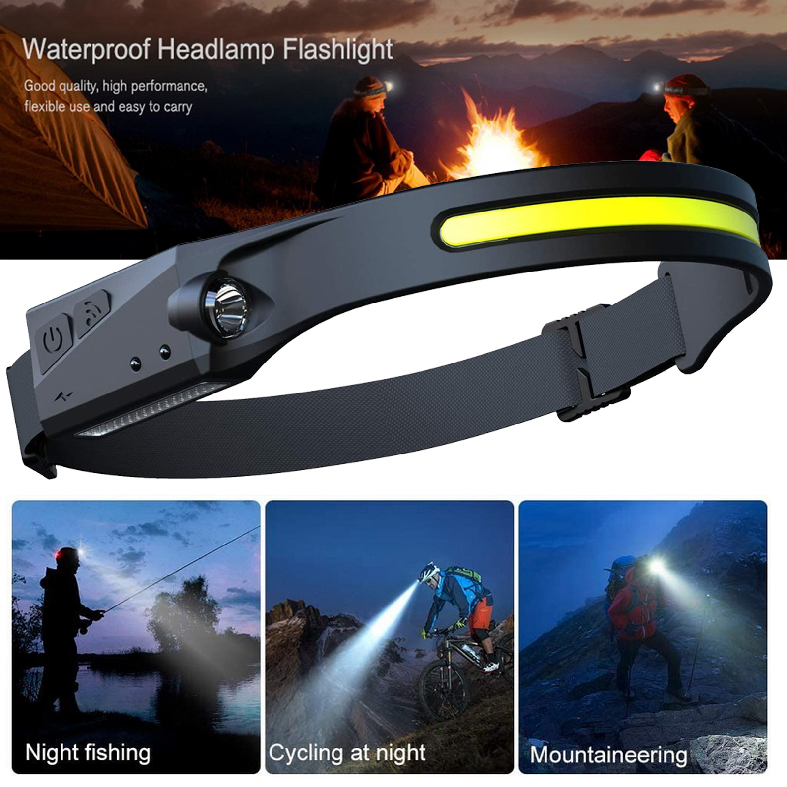 USB Rechargeable Waterproof LED Induction Riding Headlamp 8 USB Rechargeable Waterproof LED Induction Riding Headlamp - Image 8