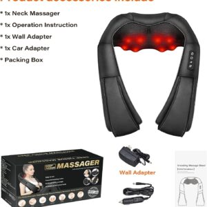 Neck Back Shoulder Massager With Heat & Kneading, Deep Tissue Massage