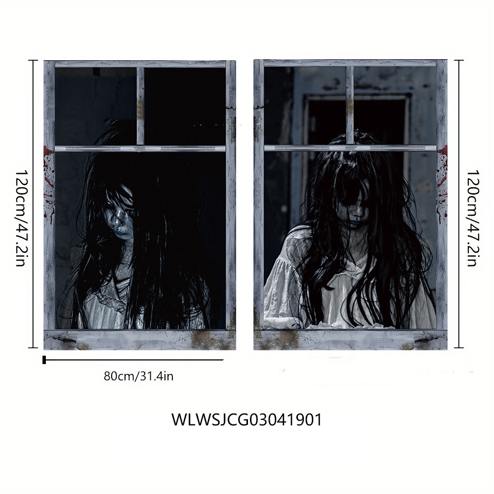 3D Holiday Halloween Horror Witch Window Cover 2 3D Holiday Halloween Horror Witch Window Cover - Image 2