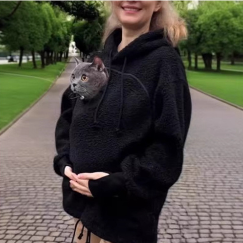 Hooded Sweatshirt With Pet Pockets Casual Loose Fit Warm Pullover Hoodie 7 Hooded Sweatshirt With Pet Pockets Casual Loose Fit Warm Pullover Hoodie - Image 7