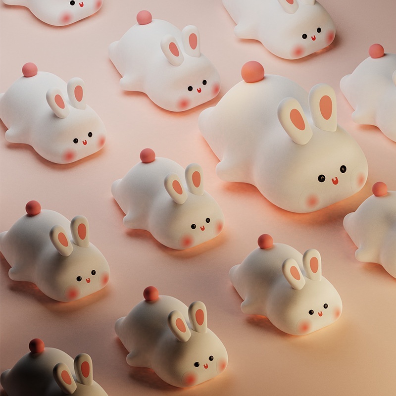 LED Night Light Touch Sensor Cartoon Kid's Nightlights Rabbit Face Silicone Night 4 LED Night Light Touch Sensor Cartoon Kid's Nightlights Rabbit Face Silicone Night - Image 4