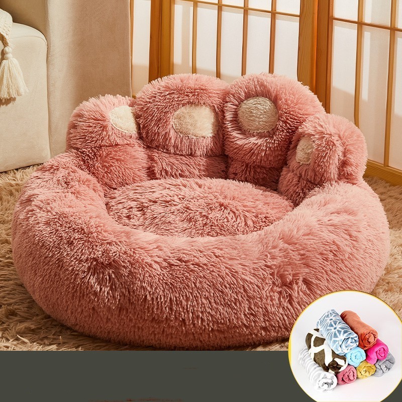 Warm Fluffy Dog Bed Sofa Basket 5 Warm Fluffy Dog Bed Sofa Basket - Image 5