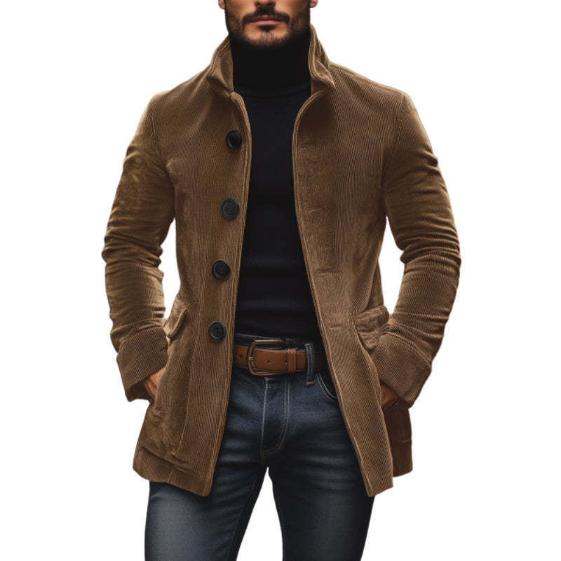 Men's Button-up Coat Casual Blazer Outerwear Clothing 5 Men's Button-up Coat Casual Blazer Outerwear Clothing - Image 5