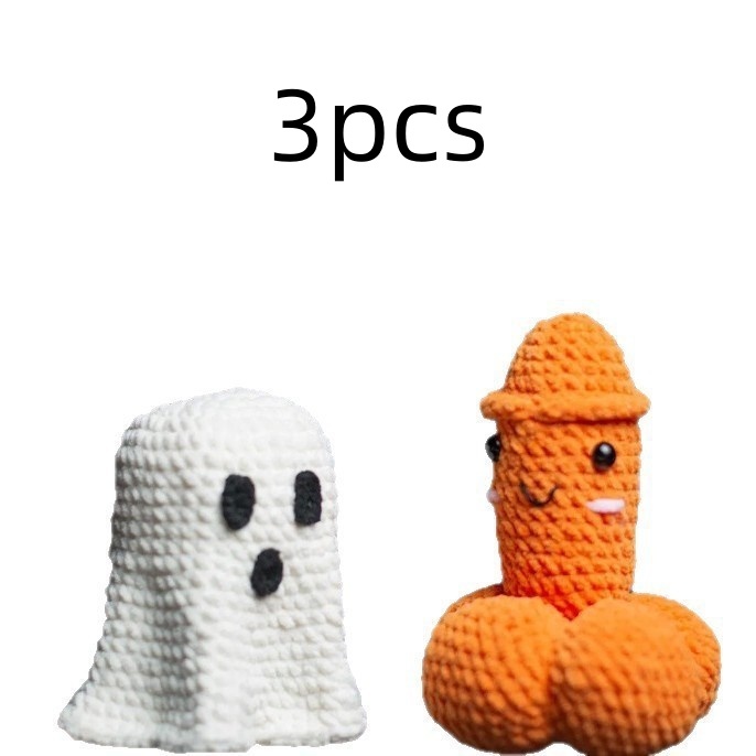 Handmade Crocheted Halloween Pumpkin Ghost Decoration 3 Handmade Crocheted Halloween Pumpkin Ghost Decoration - Image 3