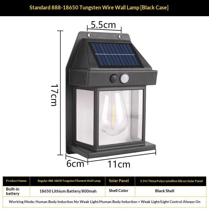 Solar Tungsten Wall Light With Motion Sensor IP65 Waterproof LED 10 Solar Tungsten Wall Light With Motion Sensor IP65 Waterproof LED - Image 10