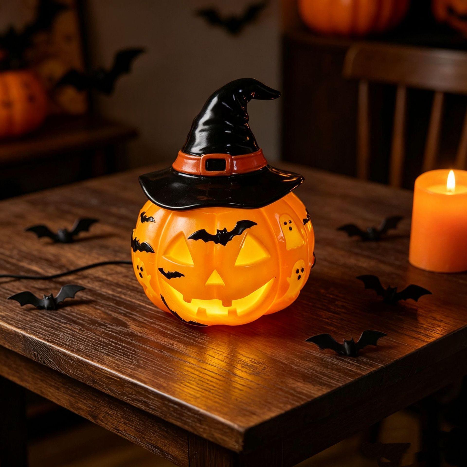 Handcrafted Resin Pumpkin Halloween Night Light USB Powered 9 Handcrafted Resin Pumpkin Halloween Night Light USB Powered - Image 9