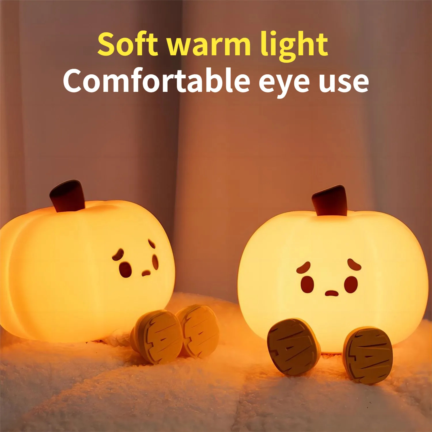 Soft Silicone Lamp Touch Dimmable Rechargeable Halloween Pumpkin Night Light 6 Soft Silicone Lamp Touch Dimmable Rechargeable Halloween Pumpkin Night Light - Image 6