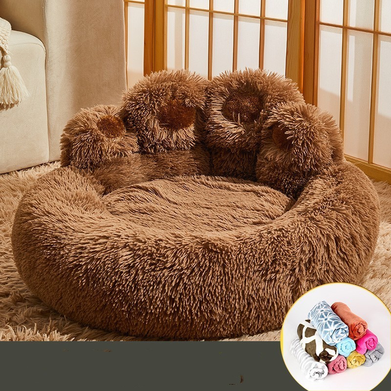 Warm Fluffy Dog Bed Sofa Basket 3 Warm Fluffy Dog Bed Sofa Basket - Image 3