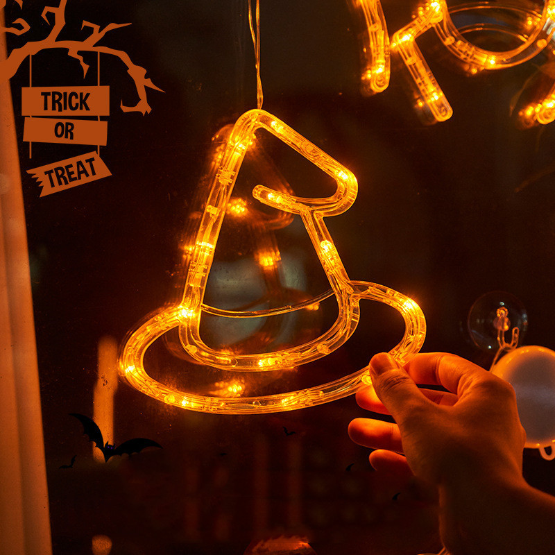 Halloween Window Hanging LED Lights Spider Pumpkin Hanging Ghost 3 Halloween Window Hanging LED Lights Spider Pumpkin Hanging Ghost - Image 3