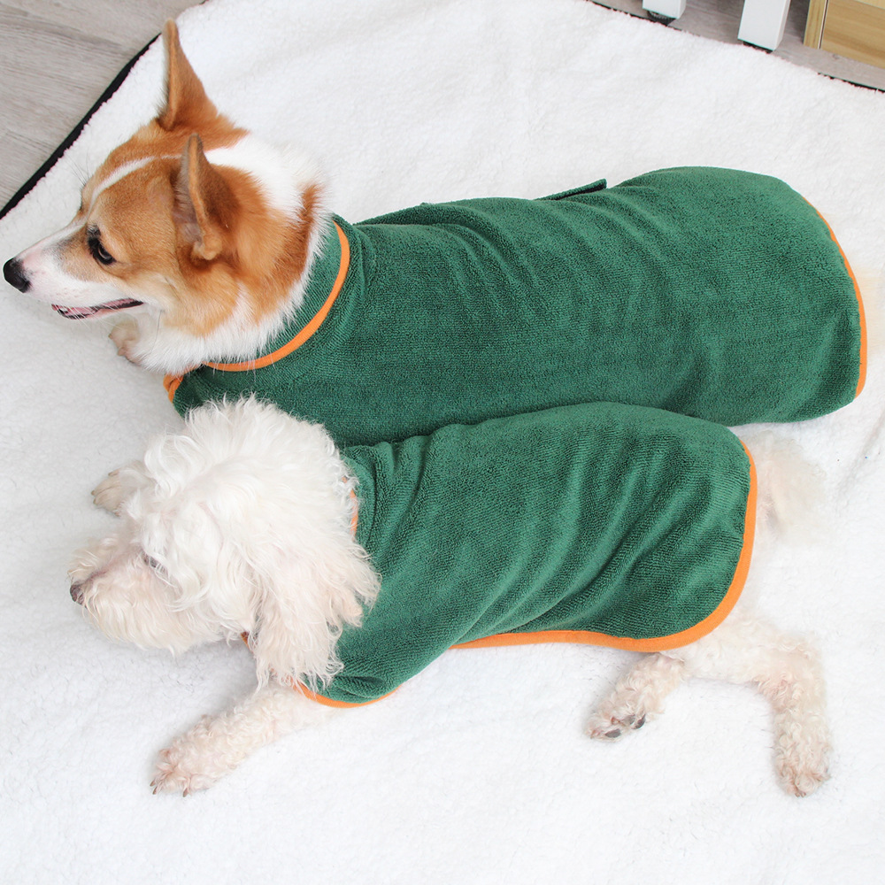 Absorbent Pet Bathrobe With Waist-wrapped 1 Absorbent Pet Bathrobe With Waist-wrapped