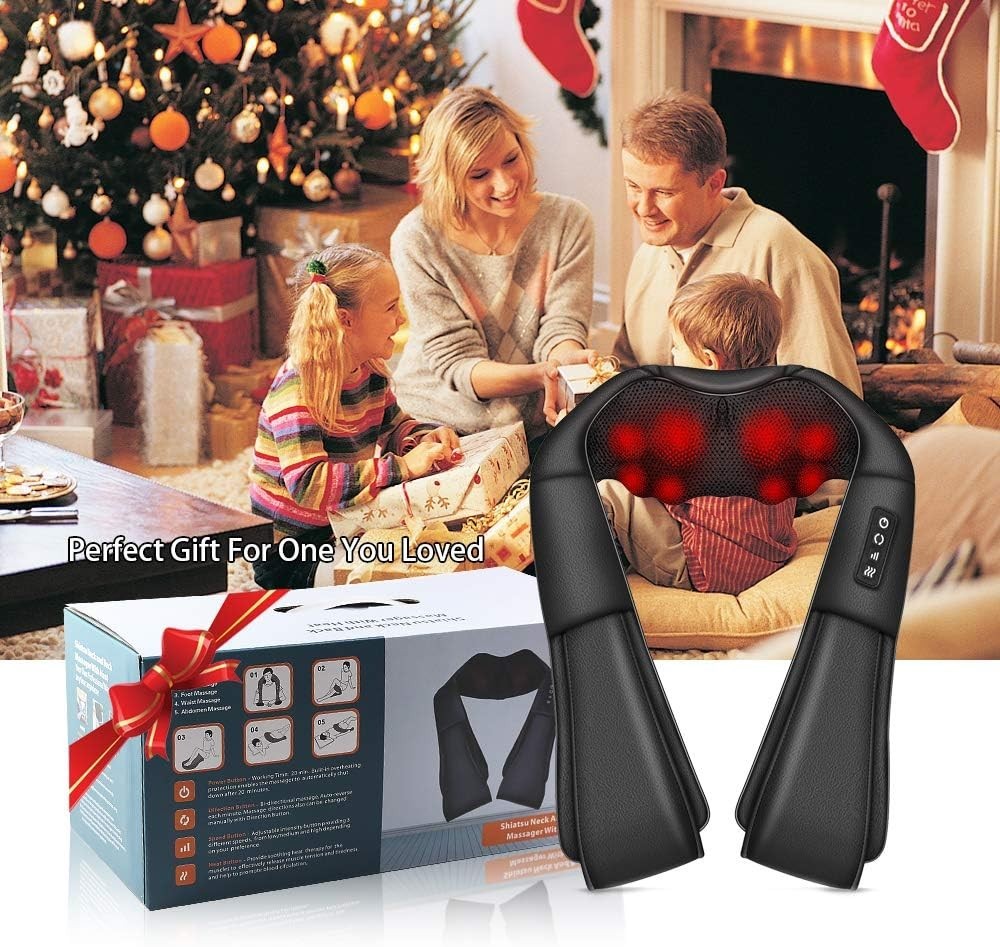 Neck Back Shoulder Massager With Heat & Kneading, Deep Tissue Massage 4 Neck Back Shoulder Massager With Heat & Kneading, Deep Tissue Massage - Image 4