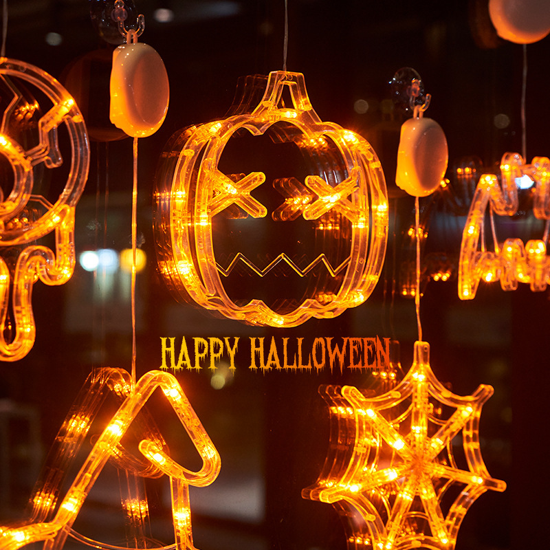 Halloween Window Hanging LED Lights Spider Pumpkin Hanging Ghost 7 Halloween Window Hanging LED Lights Spider Pumpkin Hanging Ghost - Image 7
