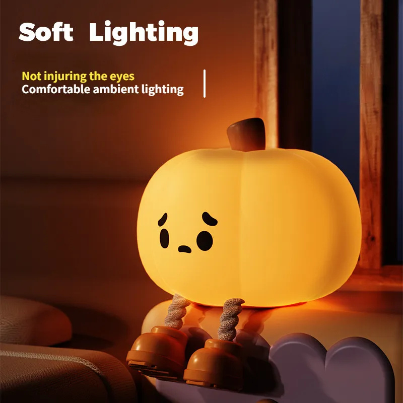 Soft Silicone Lamp Touch Dimmable Rechargeable Halloween Pumpkin Night Light 5 Soft Silicone Lamp Touch Dimmable Rechargeable Halloween Pumpkin Night Light - Image 5
