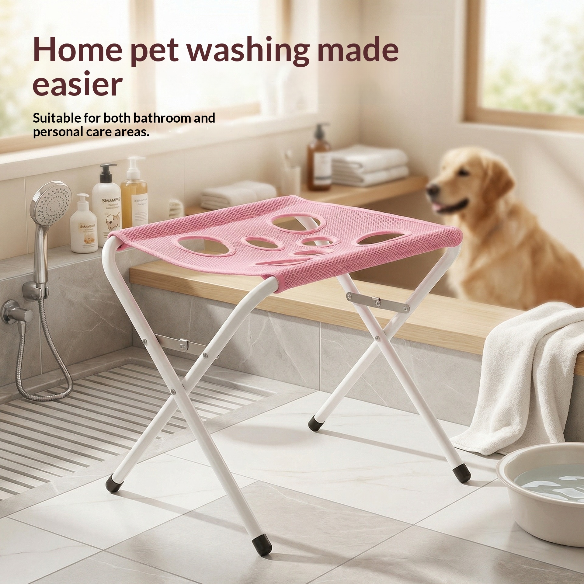 Foldable Pet Bathing Stand with Hammock - 4 Foldable Pet Bathing Stand with Hammock - - Image 4