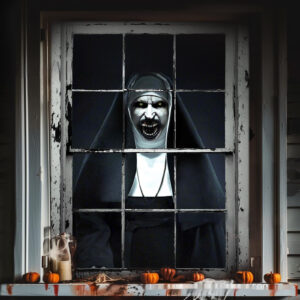 3D Holiday Halloween Horror Witch Window Cover