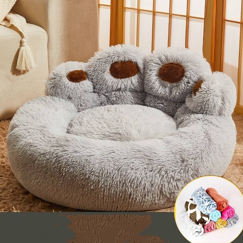 Warm Fluffy Dog Bed Sofa Basket 7 Warm Fluffy Dog Bed Sofa Basket - Image 7