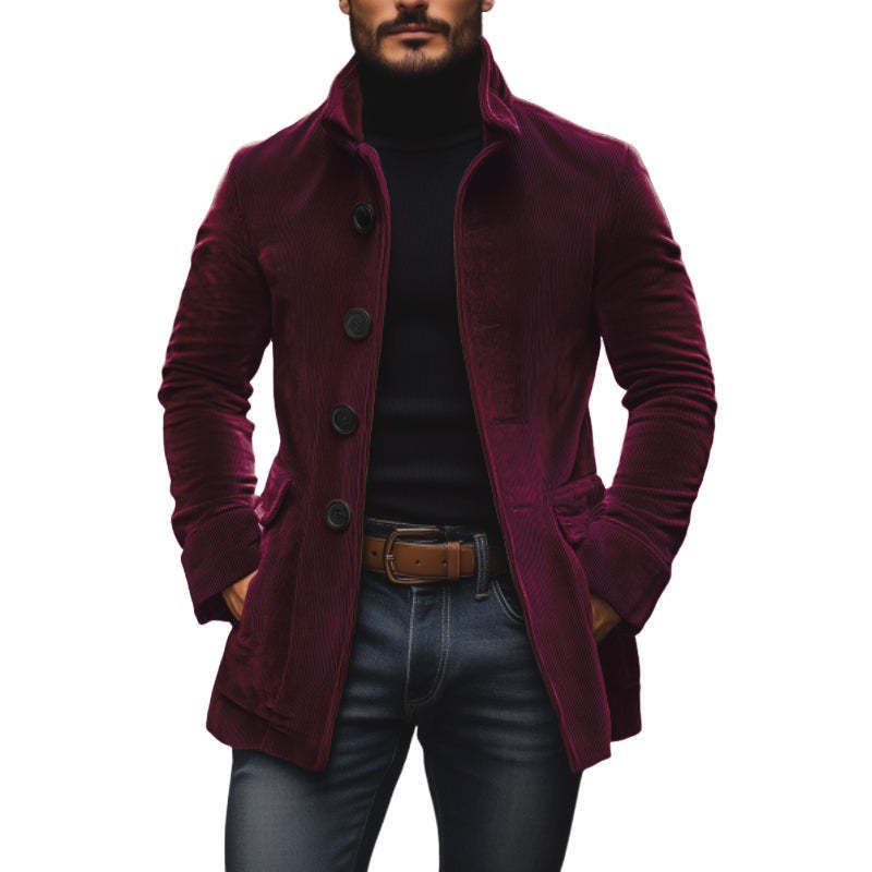 Men's Button-up Coat Casual Blazer Outerwear Clothing 2 Men's Button-up Coat Casual Blazer Outerwear Clothing - Image 2