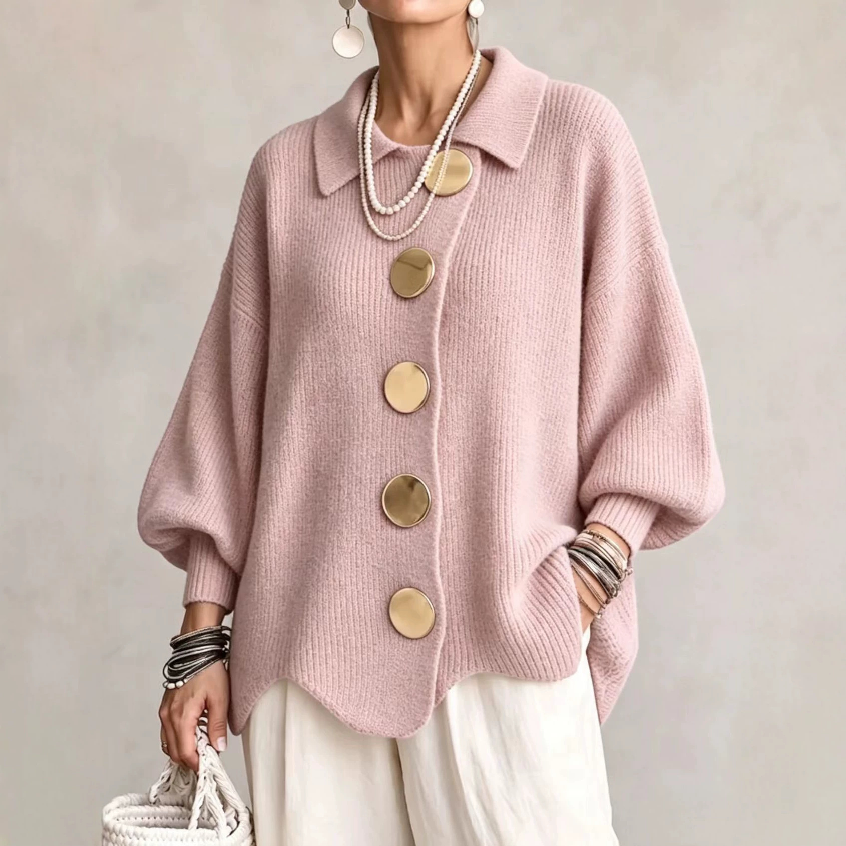 Button-down Cardigan Knitted Jacket 8 Button-down Cardigan Knitted Jacket - Image 8