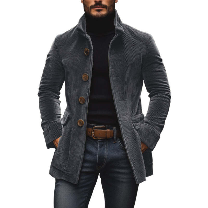 Men's Button-up Coat Casual Blazer Outerwear Clothing 6 Men's Button-up Coat Casual Blazer Outerwear Clothing - Image 6