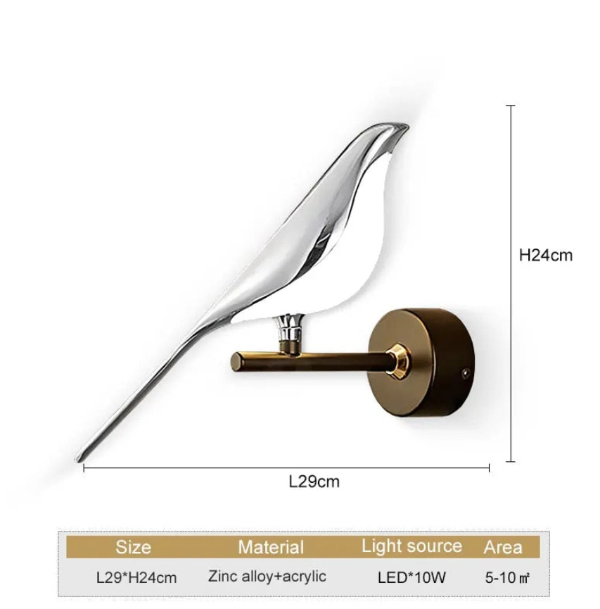 Golden Bird LED Wall Lights 3 Golden Bird LED Wall Lights - Image 3