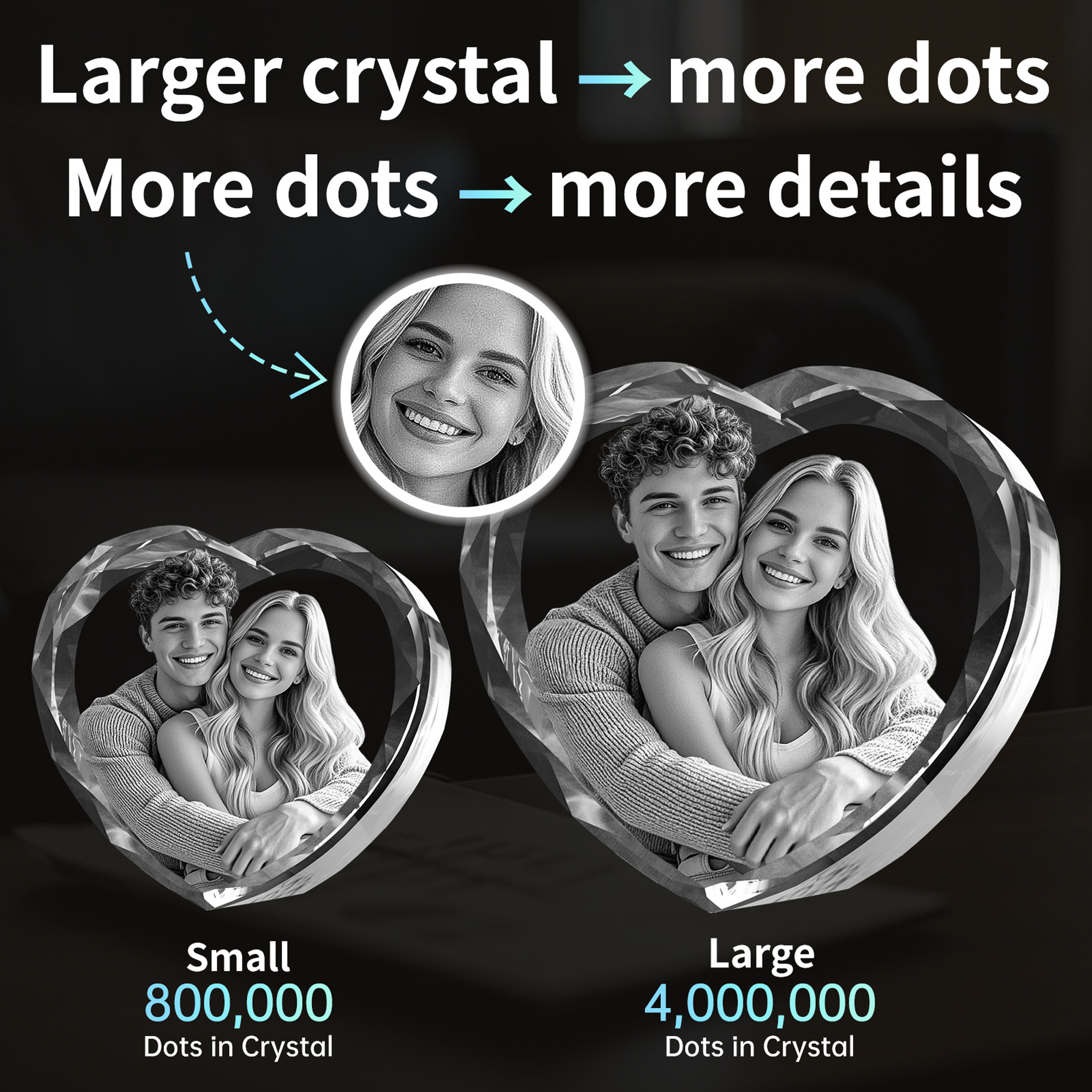 3D Crystal Photo, Laser Engraved Custom Picture Gift 3 3D Crystal Photo, Laser Engraved Custom Picture Gift - Image 3