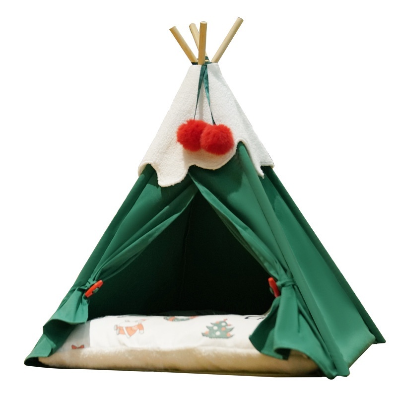Warm Semi-Enclosed Winter House Christmas Tree Pet Bed 34 Warm Semi-Enclosed Winter House Christmas Tree Pet Bed - Image 4