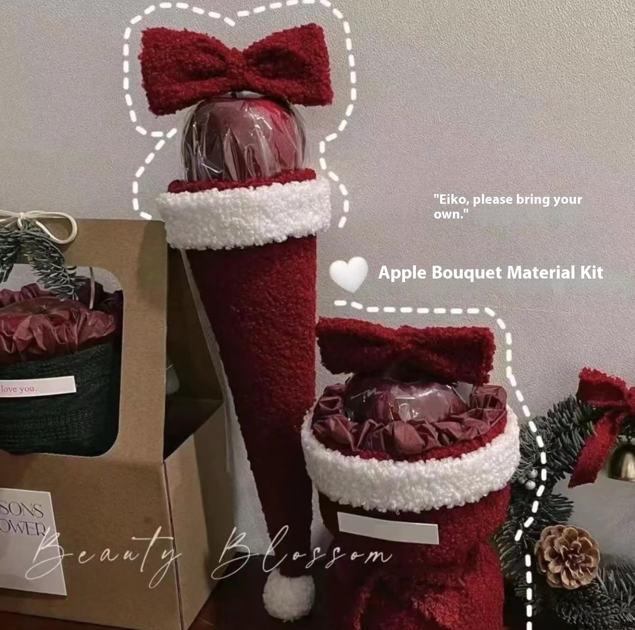 Christmas Eve Single Bow Fruit Bouquet 7 Christmas Eve Single Bow Fruit Bouquet - Image 7