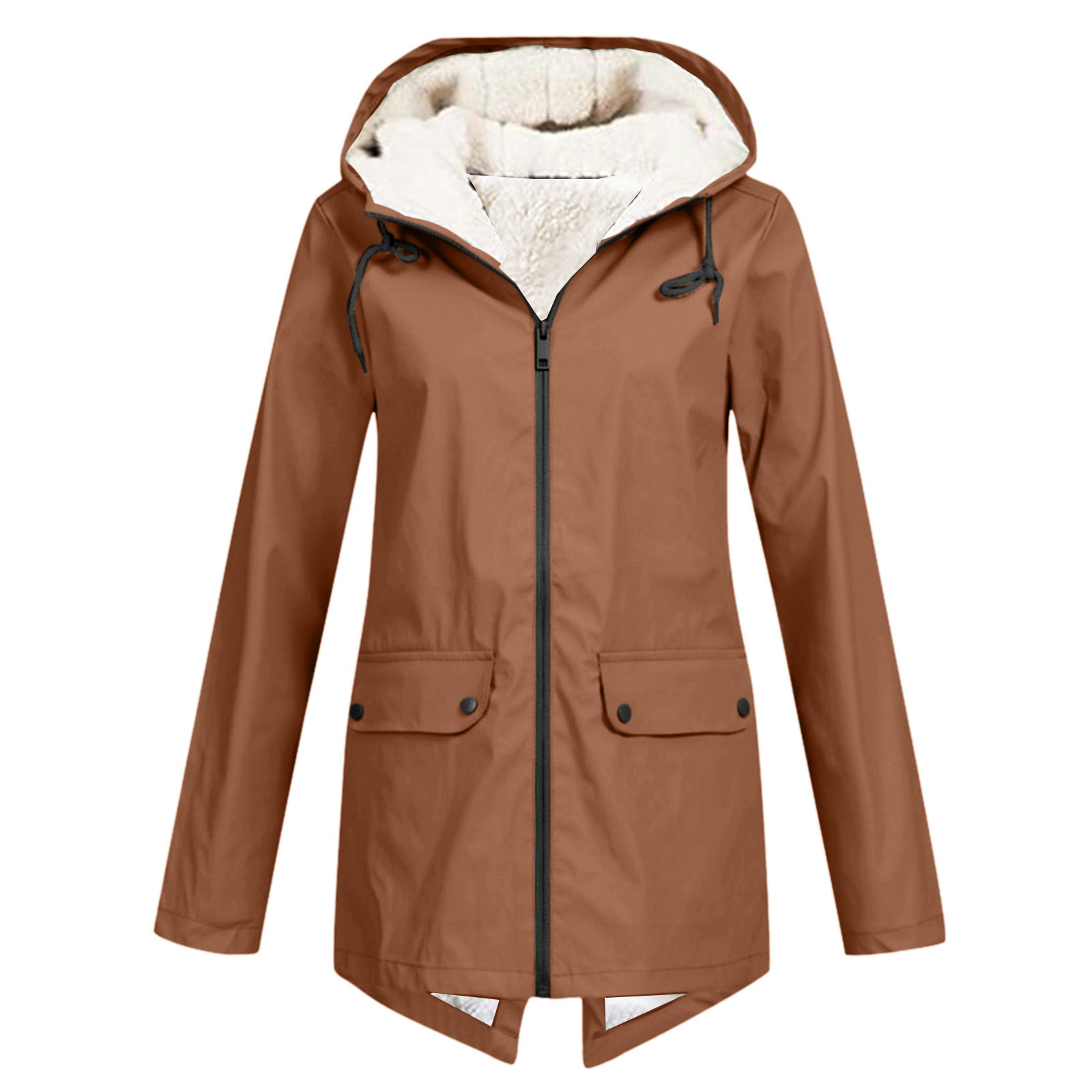Hooded Coat Fleece Padded Waterproof Jacket 6 Hooded Coat Fleece Padded Waterproof Jacket - Image 6