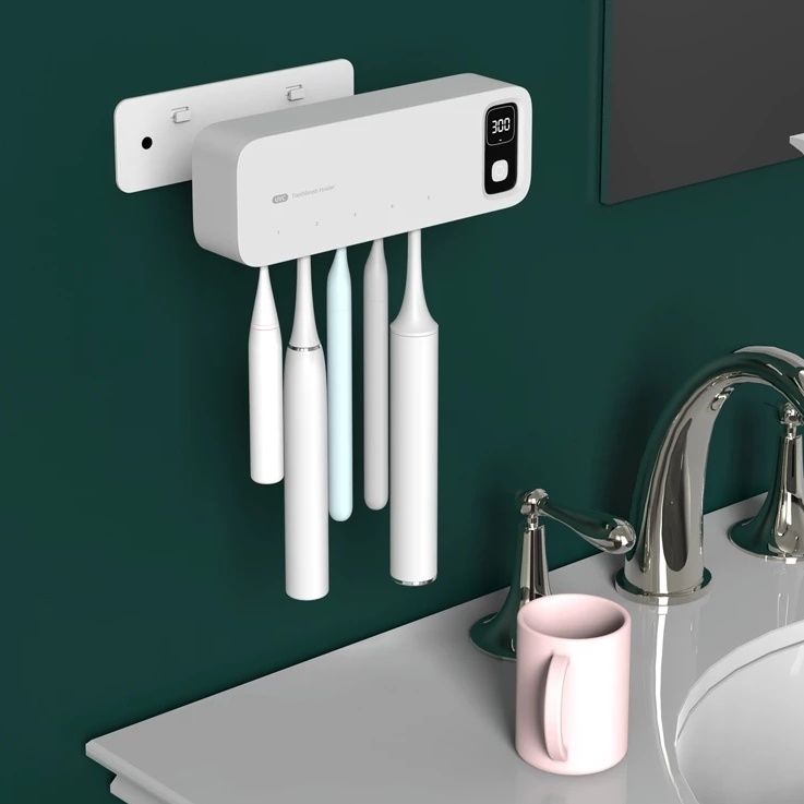 UV Toothbrush Holder With LED Display Drying Wall-mounted 1 UV Toothbrush Holder With LED Display Drying Wall-mounted