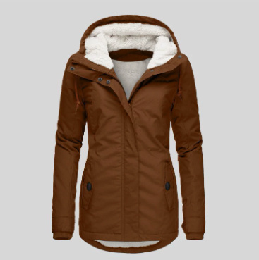 Solid Color Long Sleeve Zipper Fleece Padded Coat 10 Solid Color Long Sleeve Zipper Fleece Padded Coat - Image 10