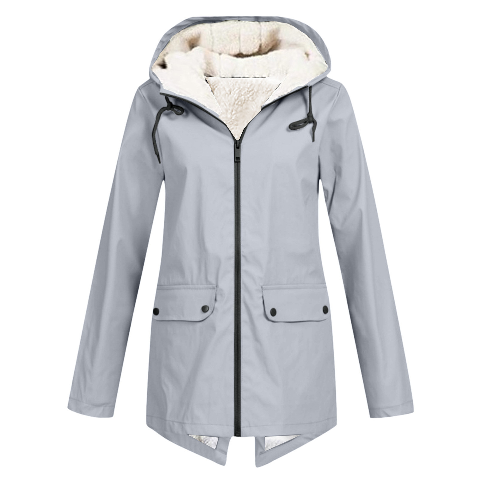 Hooded Coat Fleece Padded Waterproof Jacket 5 Hooded Coat Fleece Padded Waterproof Jacket - Image 5