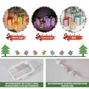 3 Pcs Christmas Gift Box Lighted Up with Remote Control