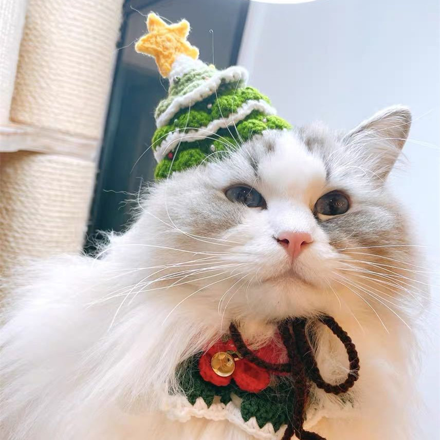 Handmade Woolen Hat Pet Christmas 1 Handmade Woolen Hat Pet Christmas