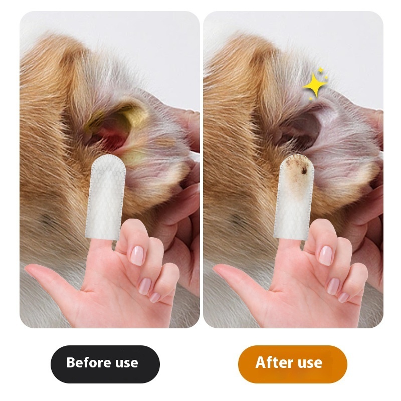 Disposable Pet Teeth Cleaning Wipes Ear Care Fingertips Ear Mite Removal Products 2 Disposable Pet Teeth Cleaning Wipes Ear Care Fingertips Ear Mite Removal Products - Image 2
