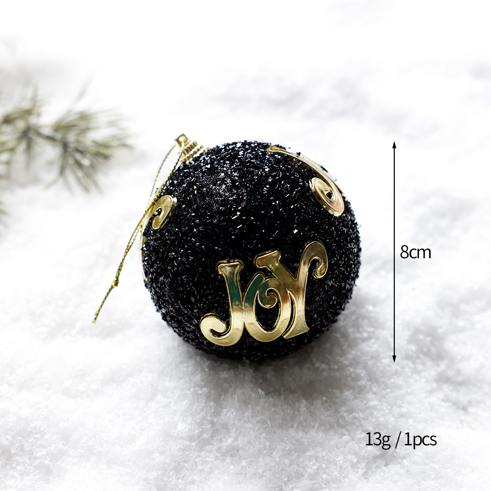 Black And Gold Plush Christmas Ball Christmas Tree Ornament 8 Black And Gold Plush Christmas Ball Christmas Tree Ornament - Image 8