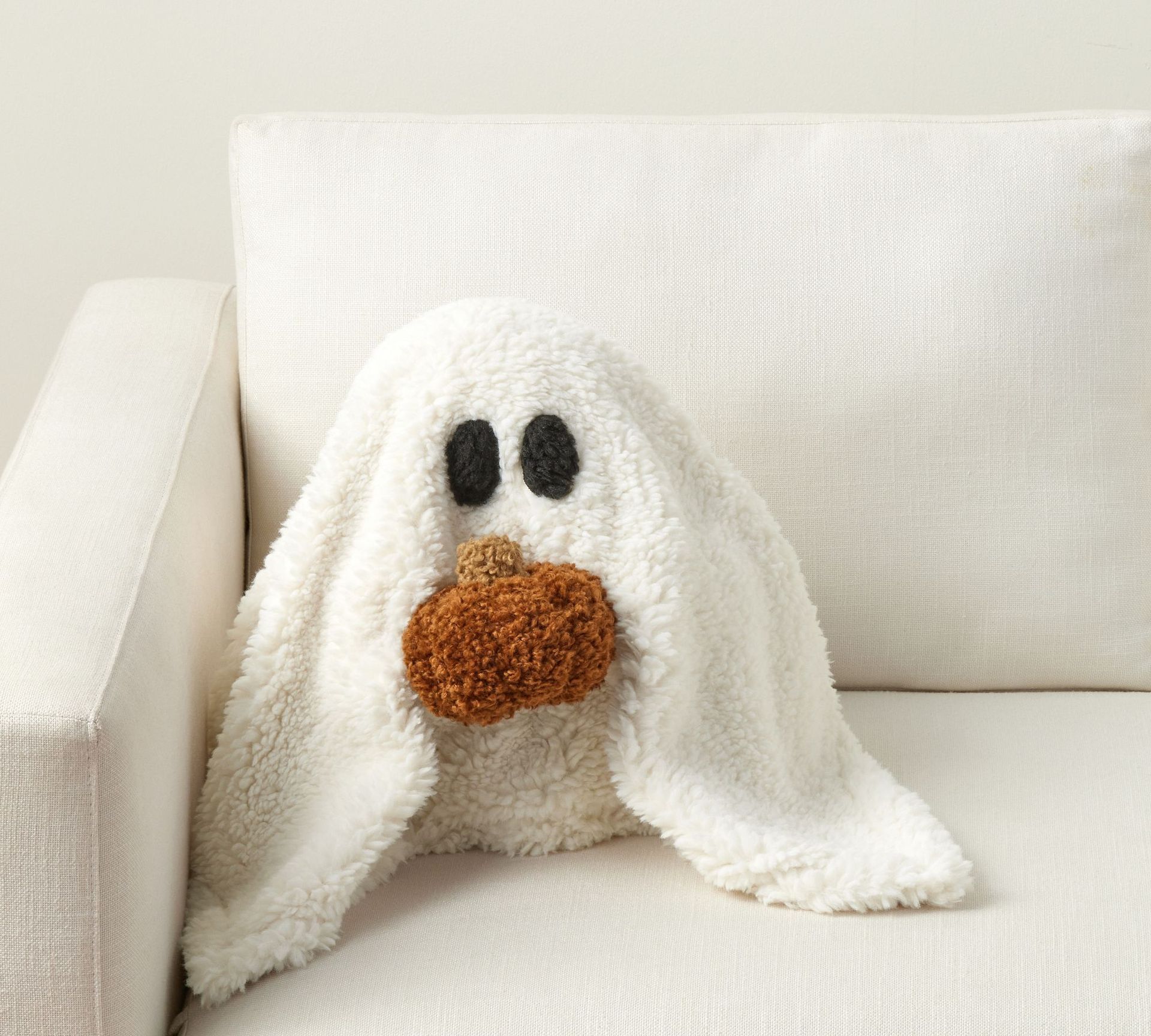 Ghost With Pumpkin Pillow Plush Throw 2 Ghost With Pumpkin Pillow Plush Throw - Image 2