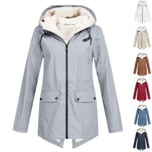 Hooded Coat Fleece Padded Waterproof Jacket