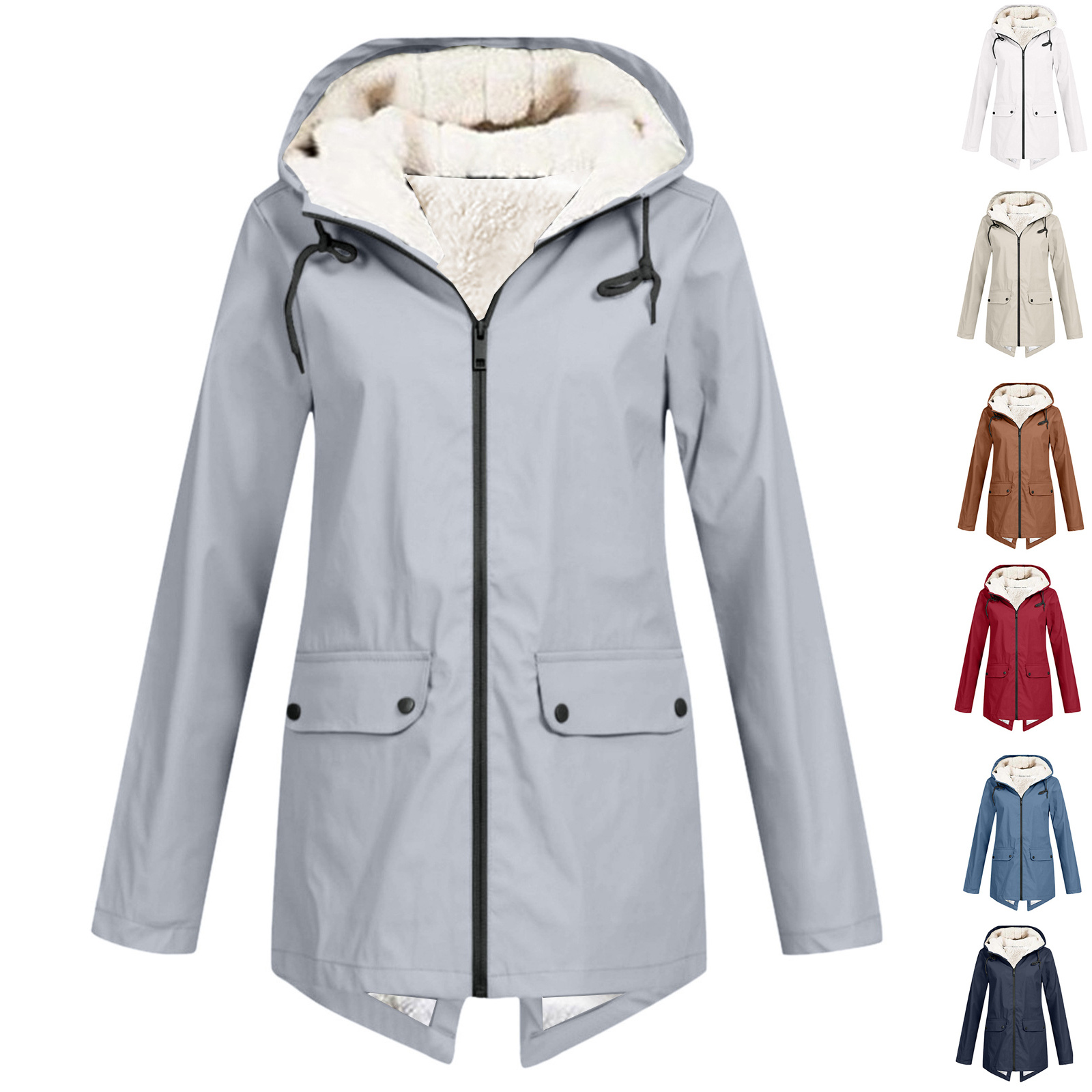Hooded Coat Fleece Padded Waterproof Jacket 1 Hooded Coat Fleece Padded Waterproof Jacket