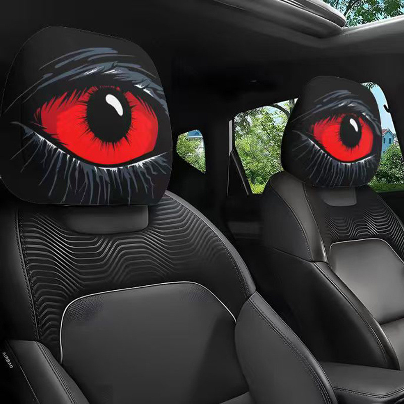 Spooky Car Headrest Cover 1 Spooky Car Headrest Cover
