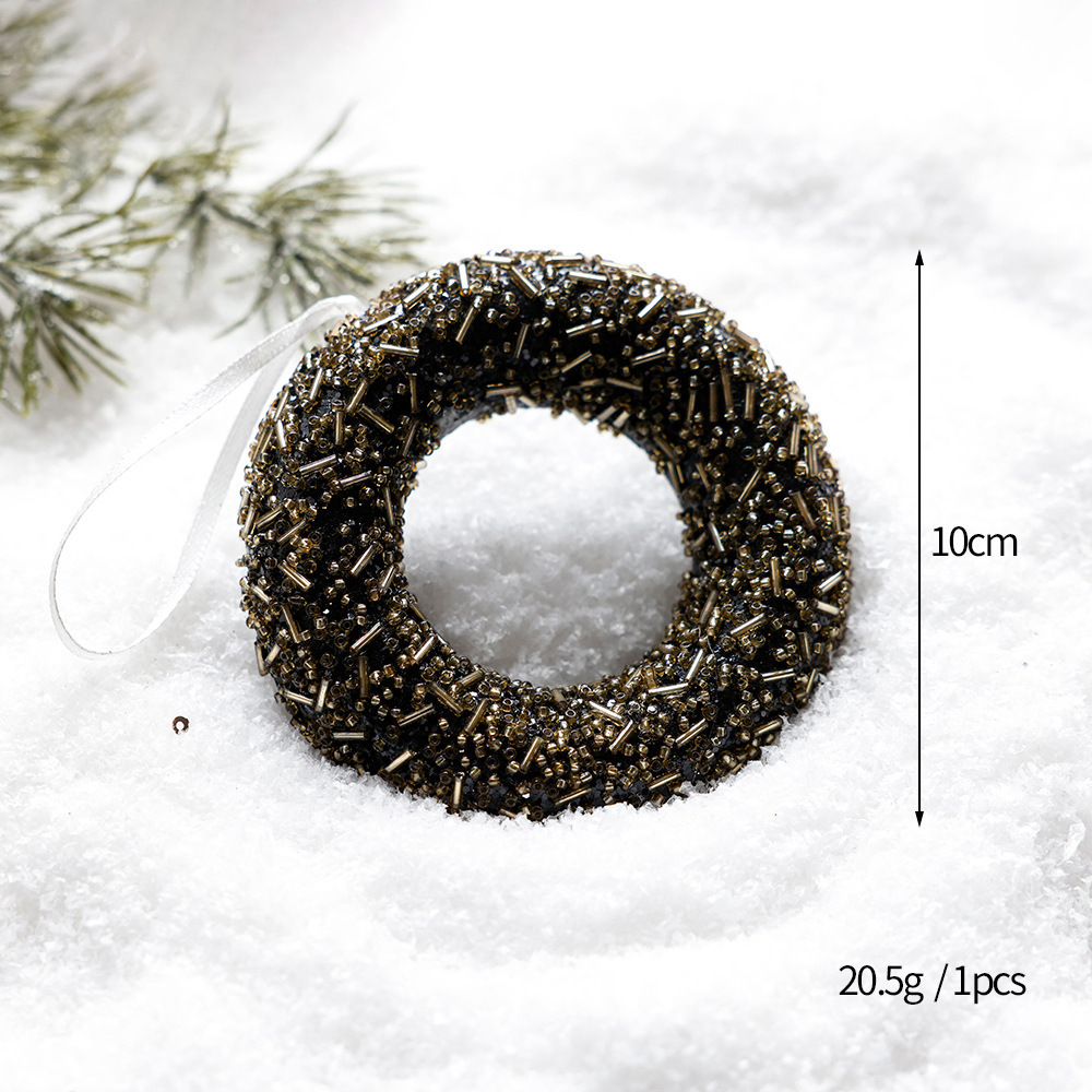 Black And Gold Plush Christmas Ball Christmas Tree Ornament 7 Black And Gold Plush Christmas Ball Christmas Tree Ornament - Image 7