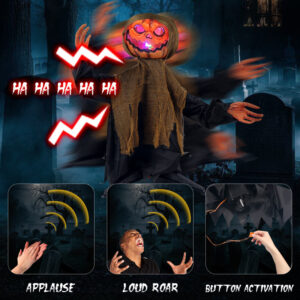 Electric Induction Luminous Sound Halloween Standing Swing Pumpkin Ghost