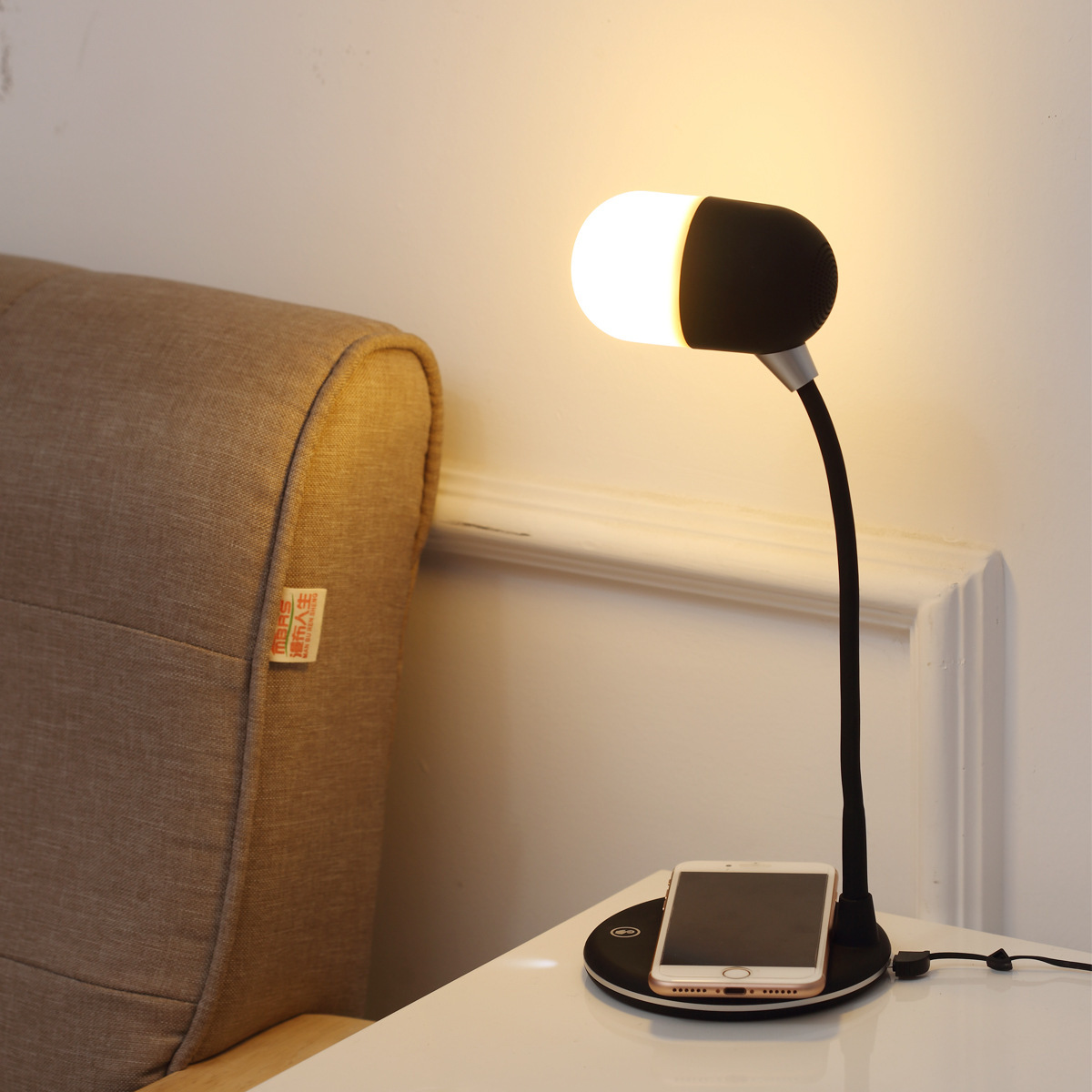 3 IN 1 Desk Lamp With Qi Wireless Charger 5W Bluetooth Speaker USB Dimmable 3 3 IN 1 Desk Lamp With Qi Wireless Charger 5W Bluetooth Speaker USB Dimmable - Image 3
