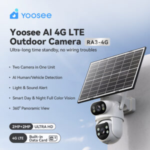 4G LTE AOV Battery Outdoor PTZ Camera With Solar Panel 2.5K