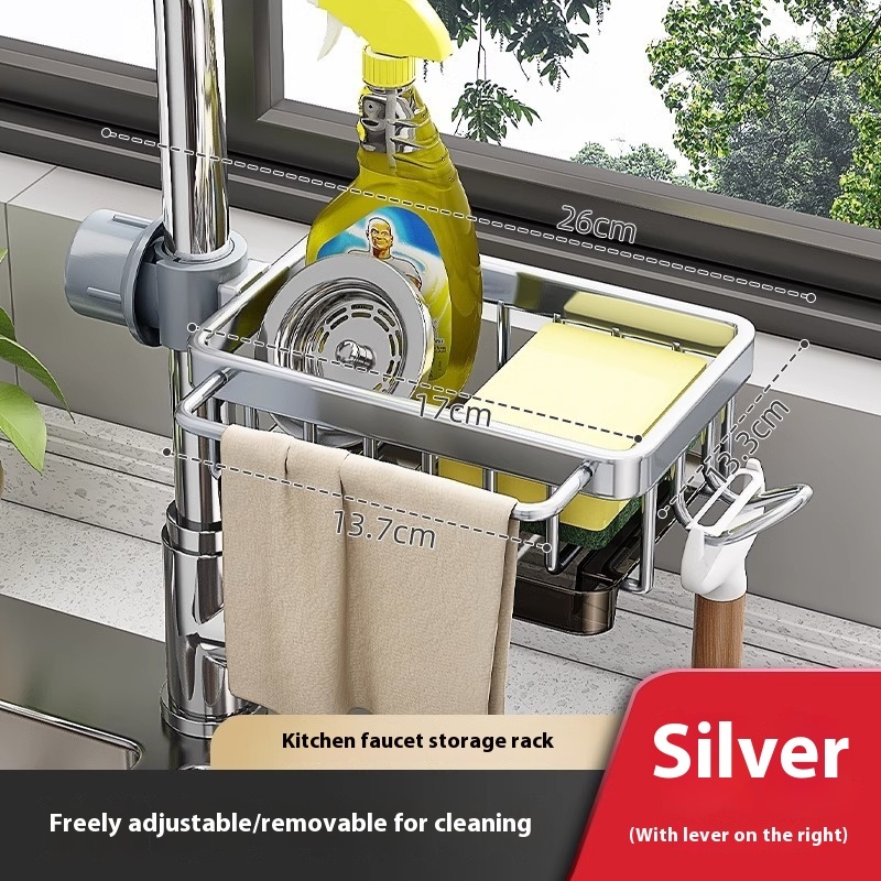 Aluminum Sink Faucet Storage Drain Rack 5 Aluminum Sink Faucet Storage Drain Rack - Image 5