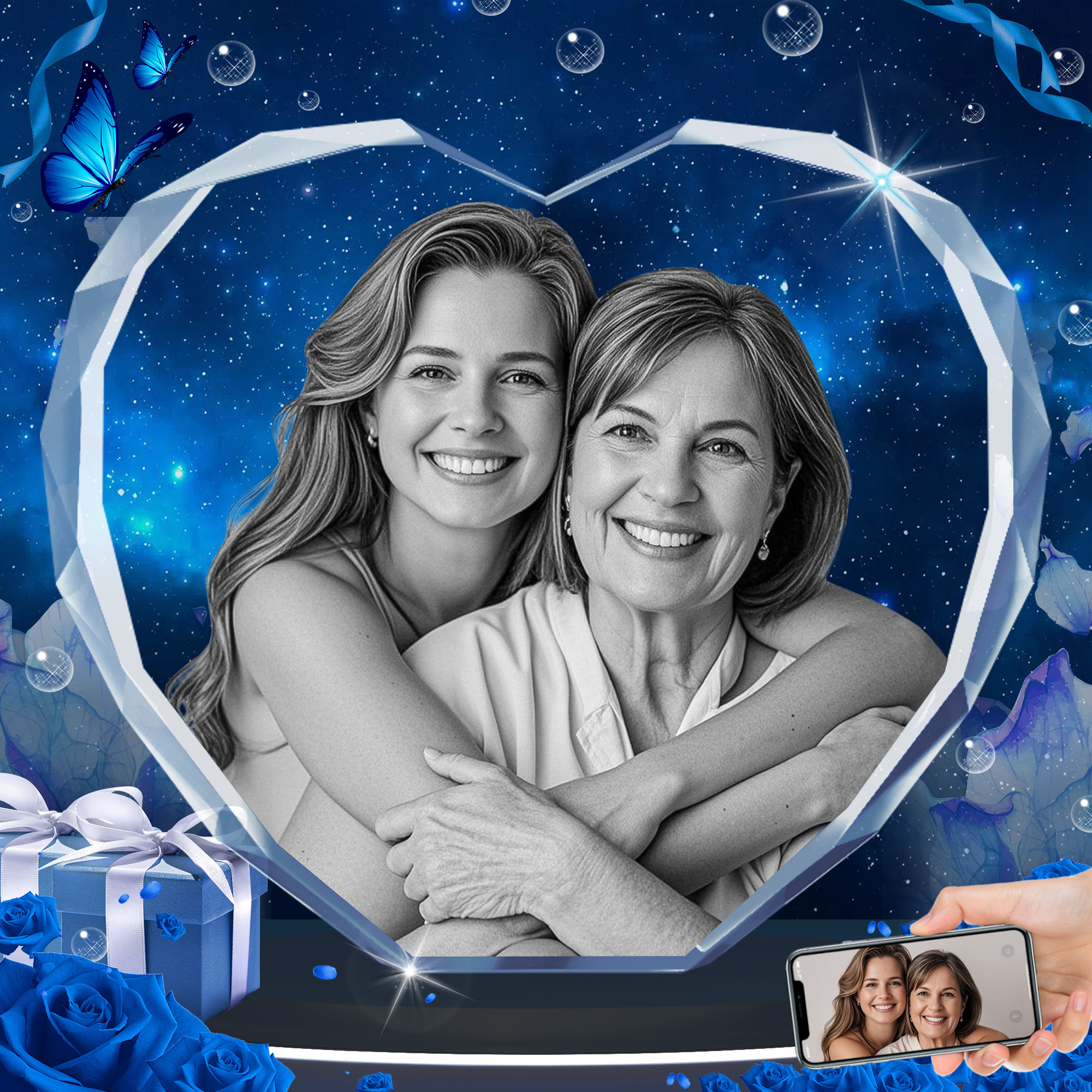 3D Crystal Photo, Laser Engraved Custom Picture Gift 5 3D Crystal Photo, Laser Engraved Custom Picture Gift - Image 5