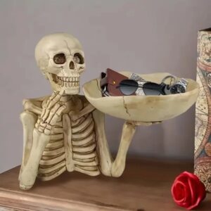 Skull Tray Ornament With Bowl Room Decoration