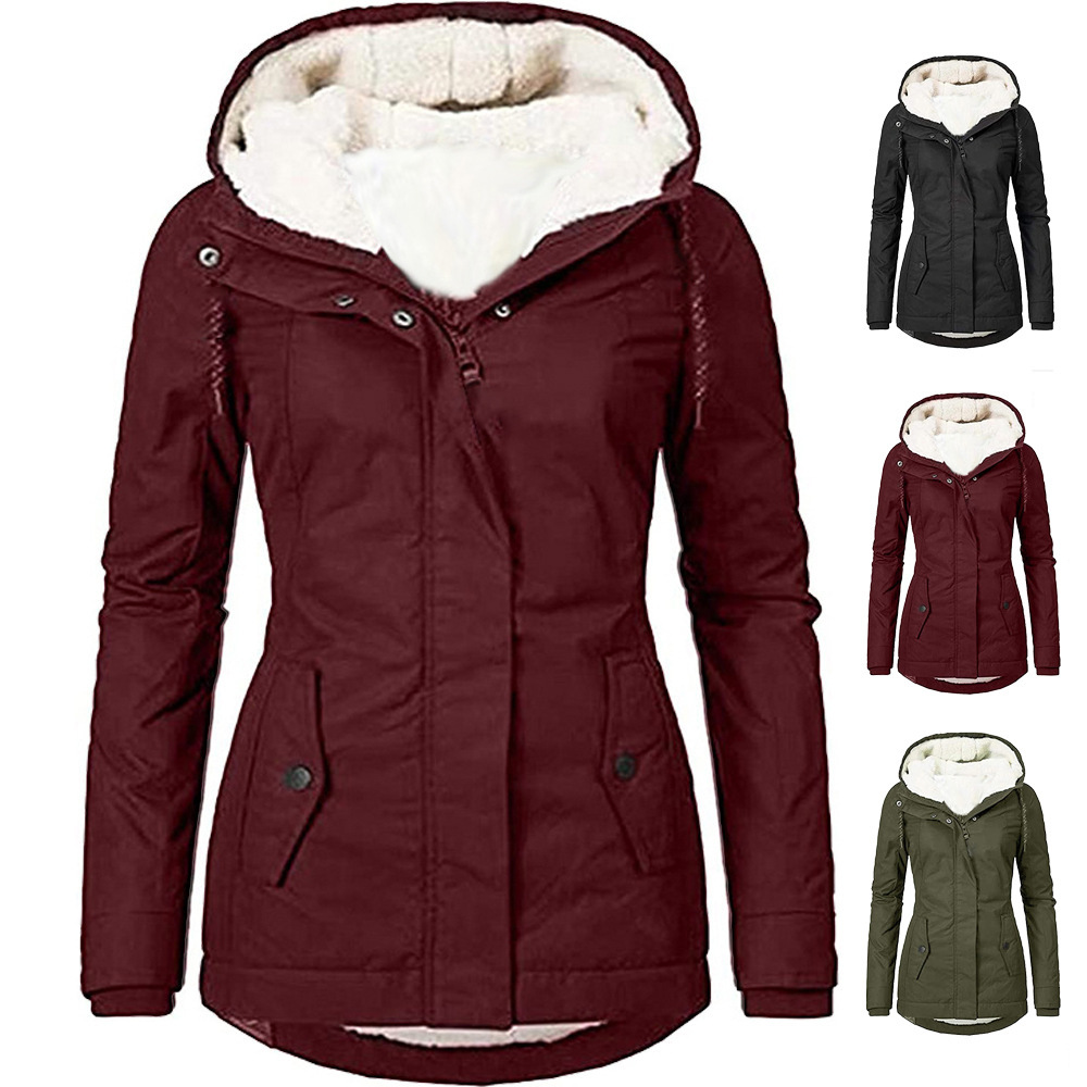 Solid Color Long Sleeve Zipper Fleece Padded Coat 1 Solid Color Long Sleeve Zipper Fleece Padded Coat